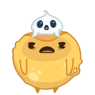 🙀 卡通, 可爱, 幽灵, 斑点, 卡哇伊, 贴纸 telegram sticker