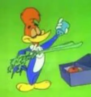 😋 Woody Woodpecker 만화, 딱따구리, 웃긴, 새, 클래식 telegram sticker