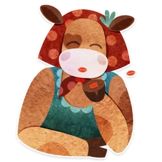 😘 牛, 動物, 漫画, ステッカー, 可愛い, イラスト telegram sticker
