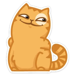 😏 chat, orange, suffisant, dessin animé, animal telegram sticker