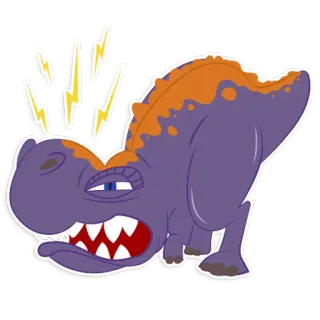 😡 khủng long, tức giận, sét, hoạt hình, khủng long bạo chúa rex, t-rex telegram sticker
