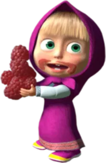🍓 Masha Masha and the Bear Masha, Kartun, Raspberi, Masha dan Beruang, Berry, Gadis telegram sticker