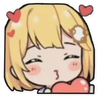 😗 anime, cute, kawaii, heart, love, kiss telegram sticker