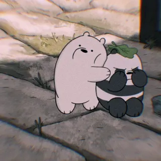 🖤 Ice Bear We Bare Bears Cartoon, Bär, Figur, Eisbär, Lustig, Umarmung telegram sticker