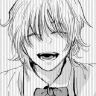 🖤 Anime, Manga, Boceto, Personaje, Retrato, Ilustración whatsapp sticker