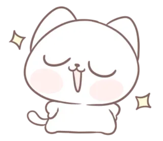 🐱 猫, 可爱, 卡通, 卡哇伊, 动物, 闪亮, 可爱, 快乐 telegram sticker