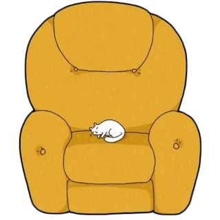 ☺ gato, cadeira, móveis, animal, animal de estimação, animal doméstico whatsapp sticker