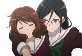 😙 Anime, Freundschaft, Umarmung, tröstend, Mädchen, Schule telegram sticker