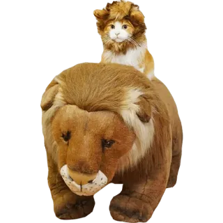 🦁 cat, lion, animal, kitten, cute, funny, pet, toy telegram sticker