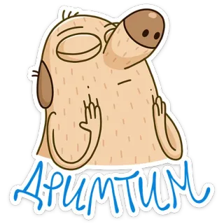 🤤 дримтим jari tengah, gestur ofensif, kartun, anjing telegram sticker