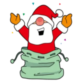 🎉 Santa Claus サンタ, クリスマス, ホリデー, ギフトバッグ, お祝い, お祭り telegram sticker