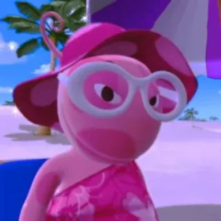 👓 Uniqua The Backyardigans Dibujos animados, Rosa, Sombrero de sol, Playa, Verano telegram sticker