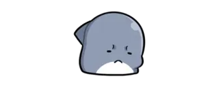 🦈 requin, dessin animé, mignon, triste, animal telegram sticker