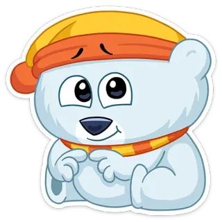 😀 ours polaire, animal, mignon, autocollant, dessin animé telegram sticker