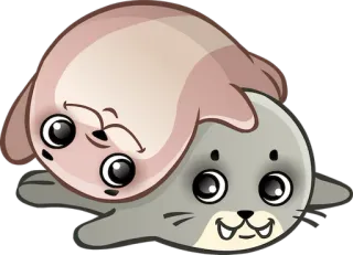 🤗 foca, animales, lindo, dibujos animados telegram sticker