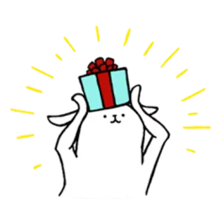 🎁 chat, cadeau, fête, mignon, animal, présent, joyeux whatsapp sticker