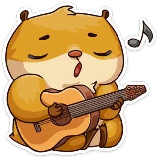🎶 Hamster, Gitarre, Musik, Tier, Cartoon, süß telegram sticker