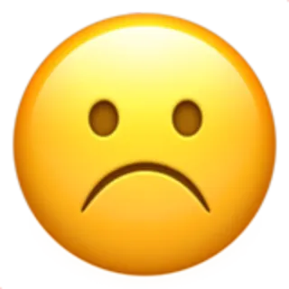 ☹️ emoji, sad, unhappy, face, yellow telegram sticker