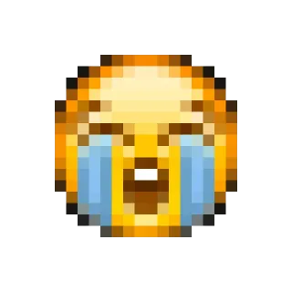😭 emoji, crying, tears, pixel art, sad telegram sticker
