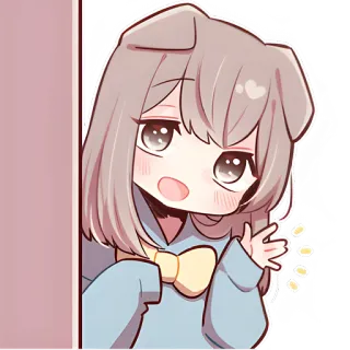 👋 动漫, 狗, 可爱, 贴纸, 卡通, 女孩 whatsapp sticker