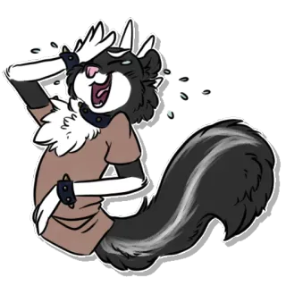 😂 スカンク, 漫画, 擬人化, 動物, 笑い telegram sticker
