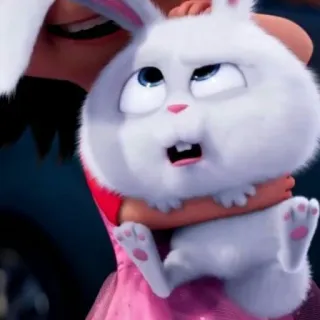 🐾 Snowball The Secret Life of Pets coniglio, animale domestico, bianco, animale, cartone animato, fumetto whatsapp sticker