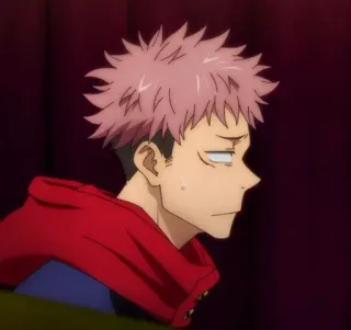 ❤️ Yuji Itadori Jujutsu Kaisen anime, jujutsu kaisen, yuji itadori, red hoodie, anime character whatsapp sticker