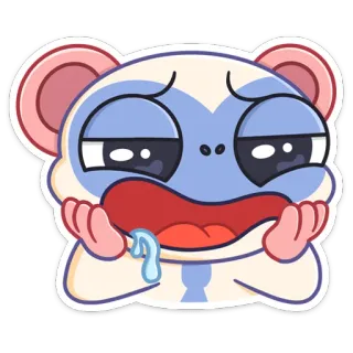 😔 Desenho animado, Animal, Triste, Chorando, Emoji, Adesivo, Expressão, Kawaii telegram sticker