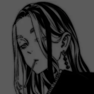 🔫 动漫, 漫画, 角色, 艺术, 单色, 插画 telegram sticker