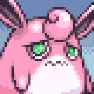 😞 Desenho animado, Rosa, Coelho, Animal, Fofo telegram sticker
