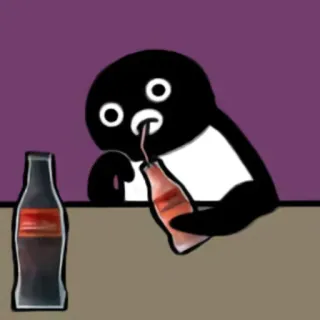 🥤 pingouin, boire, soda, dessin animé telegram sticker