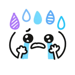😭 pleurer, triste, larmes, dessin animé, émotion whatsapp sticker