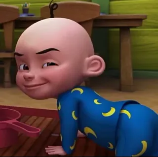 🥵 Upin Upin & Ipin Kartun, Bayi, Karakter, Senyum, Animasi telegram sticker