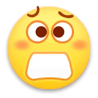 😧 Emoji, Przestraszony, Zszokowany, Zmartwiony, Zaniepokojony telegram sticker