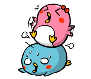 😣 Desenho animado, Pássaros, Pânico, Fofo, Emoções, Sticker telegram sticker