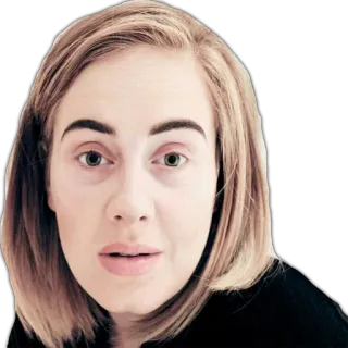 😒 Adele celebridade, cantora, mulher, retrato, rosto, pessoa telegram sticker