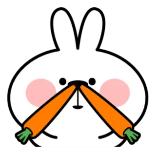 😙 conejo, conejito, zanahoria, lindo, animal, kawaii, dibujo animado whatsapp sticker