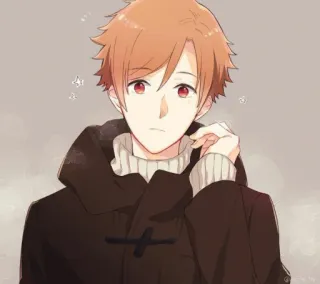 🙂 Аниме, Мальчик, Пальто, Мультфильм, Портрет telegram sticker