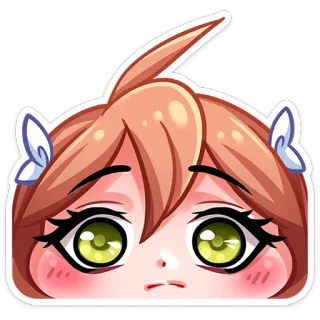 🥺 Anime, Mädchen, süß, Gesicht, Sticker, Augen, Cartoon telegram sticker