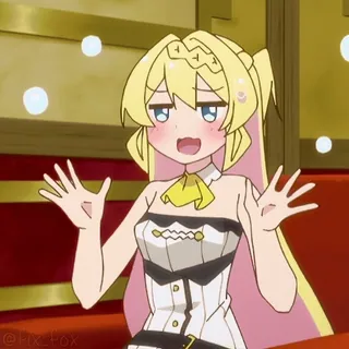 🙂‍↔️ anime, bionda, femmina, personaggio, carina telegram sticker