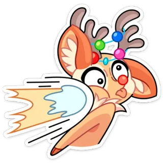 😵 hert, kerst, rendier, cartoon, vakantie, feestelijk, dier, schattig telegram sticker