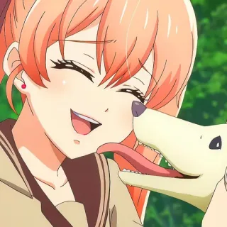 🙂 anime, girl, dog, pet, cute, smiling telegram sticker