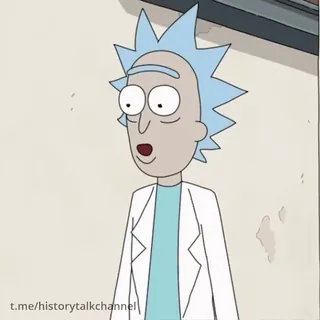 🥳 Rick Sanchez Rick and Morty t.me/historytalkchannel rick et morty, dessin animé, rick sanchez, série tv, animé telegram sticker