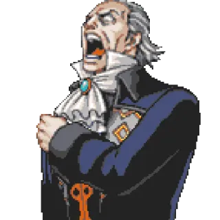 💥 Manfred von Karma Ace Attorney Manfred von Karma, Ace Attorney, gritando, Anime, Video game, Personagem telegram sticker