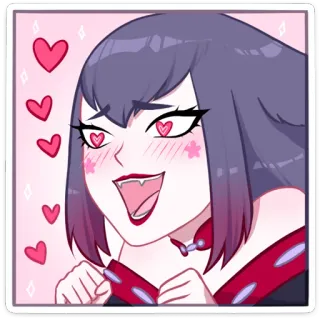 😍 anime, hati, cinta, kartun, karakter, animasi whatsapp sticker
