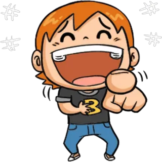 😂 Cartoon, Lachen, Zeigen, Fröhlich, Emoji, Sticker telegram sticker