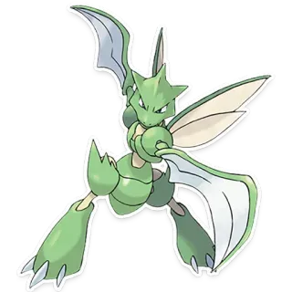🔪 Scyther Pokemon 宝可梦, 飞天螳螂, 虫, 绿色, 格斗, 昆虫 whatsapp sticker
