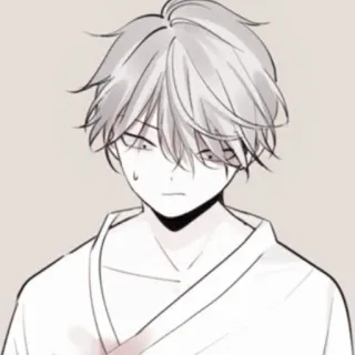 🍶 アニメ, マンガ, 血, 怪我, キャラクター, グレースケール telegram sticker