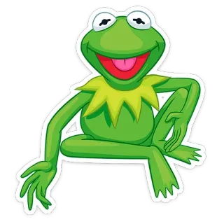 😏 Kermit the Frog kermit, frog, muppet, cartoon, green, cute telegram sticker