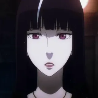 😟 anime, gothic, woman, portrait, black hair telegram sticker